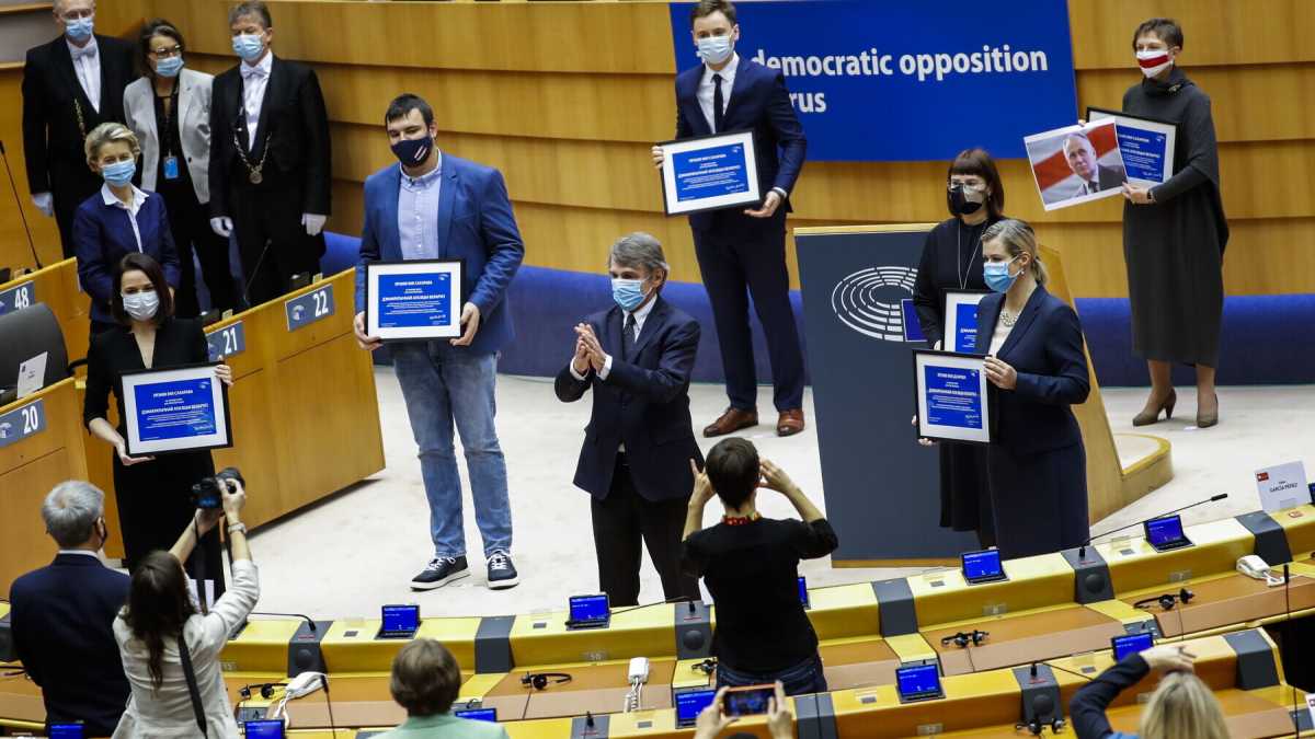 Immagine di Il discorso di Sassoli per il premio Sakharov a Navalny