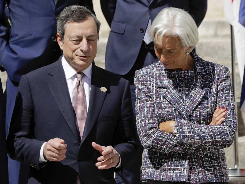 Mario Draghi e&nbsp;Christine Lagarde (LaPresse)<br />