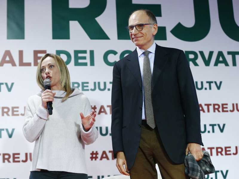 Roma, Atreju 21: ospite Enrico Letta segretario del Partito Democratico (Foto Cecilia Fabiano/ LaPresse) <br />