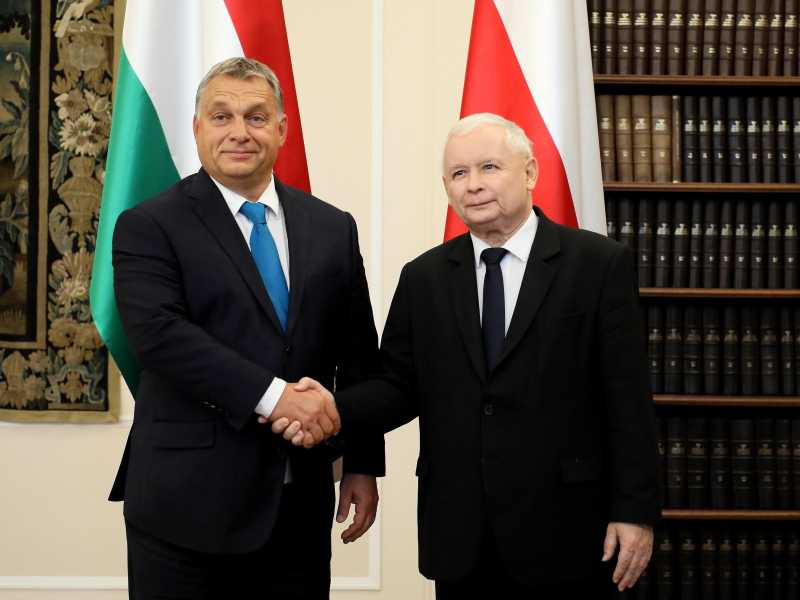 Viktor Orbán e Jarosław Kaczynski (Ansa) <br />