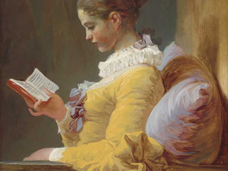 &ldquo;La lettrice&rdquo; di Jean-Honor&eacute; Fragonard del 1776  (Wikipedia)&nbsp;<br />