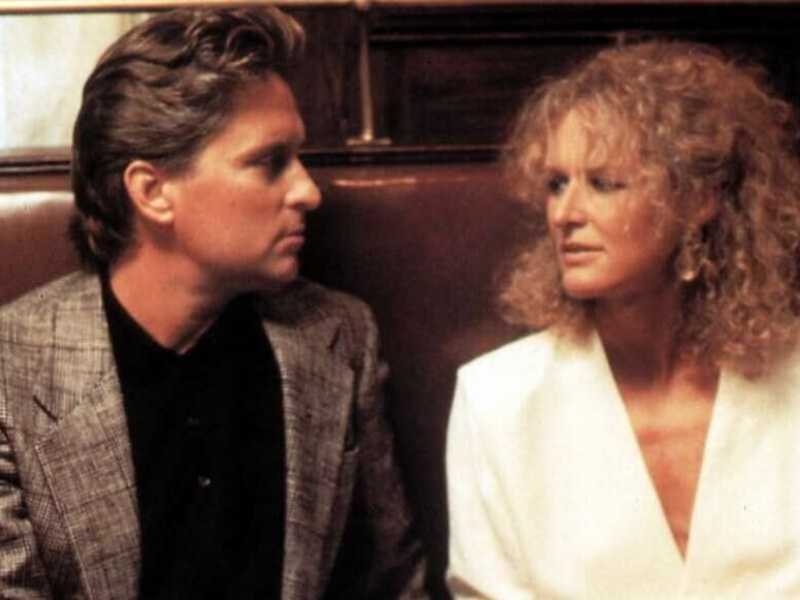 Michael Douglas e Gelnn Close in "Attrazione fatale"&nbsp;