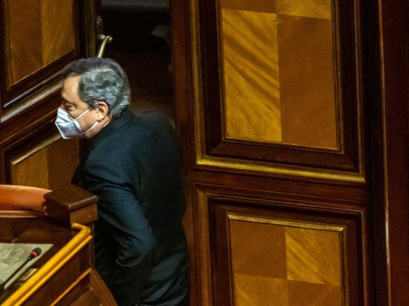  Mario Draghi in Senato (LaPresse)