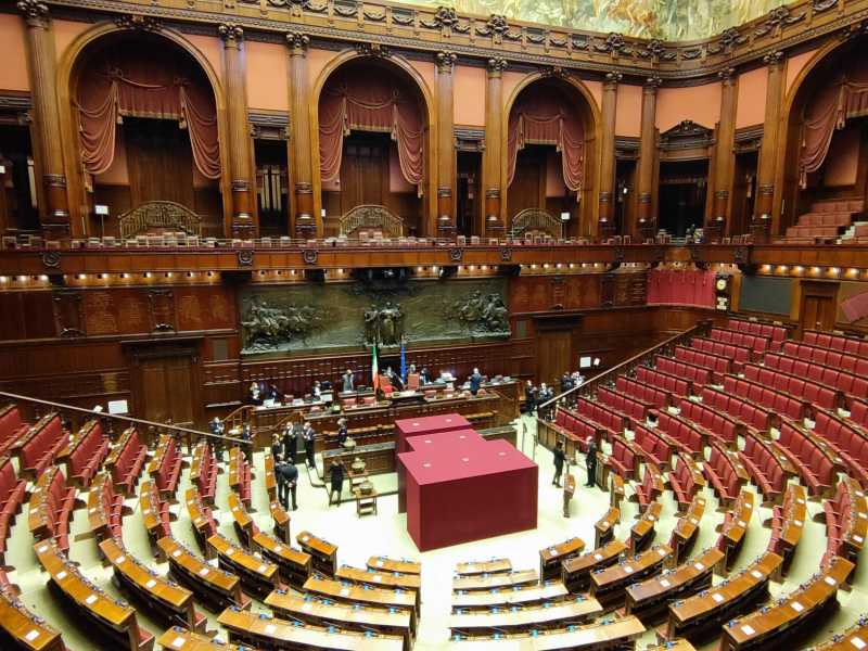 L'aula di Montecitorio dove si vota il capo dello Stato (Ansa)