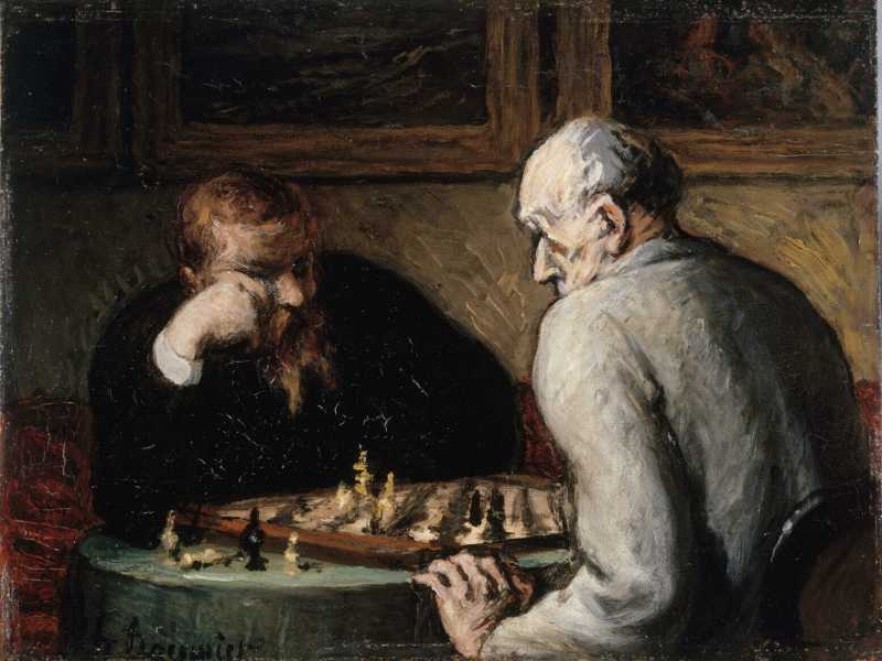 Honor&eacute; Daumier (1863), I giocatori di scacchi&nbsp;<br />