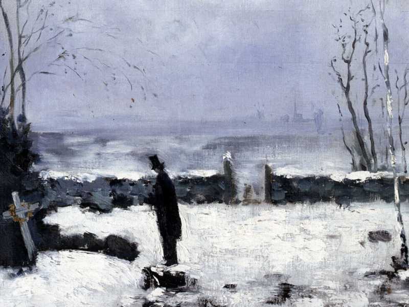 The Cemetery, Carl Fredrik Hill, 1877 (Wikimedia Commons) <br />