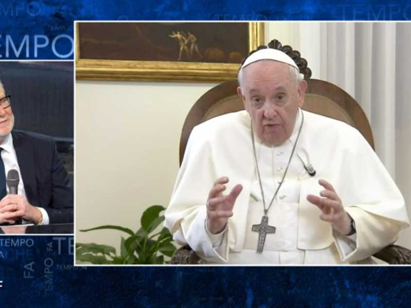 Papa Francesco a "Che tempo che fa" (Ansa)&nbsp;