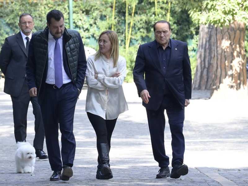 Matteo Salvini, Giorgia Meloni e Silvio Berlusconi (Ansa)