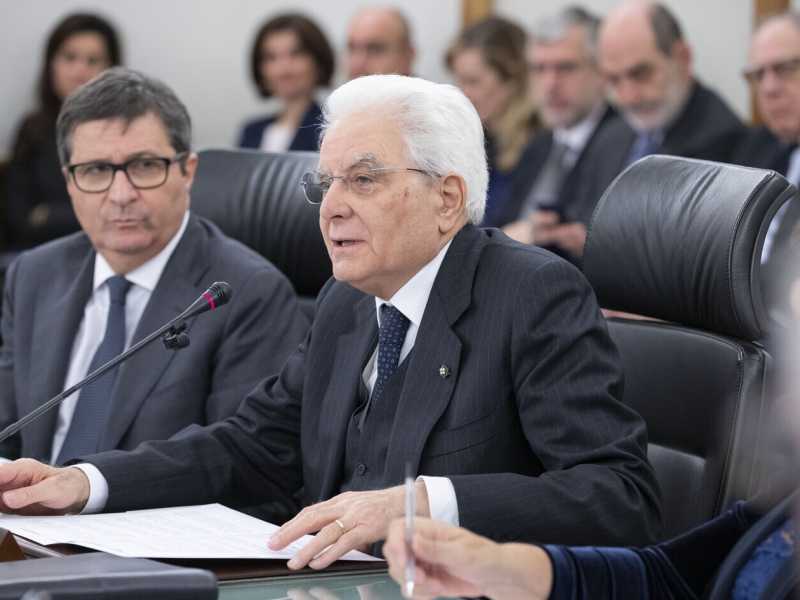 &nbsp;Mattarella al Plenum del CSM nel 2020 (LaPresse)<br />