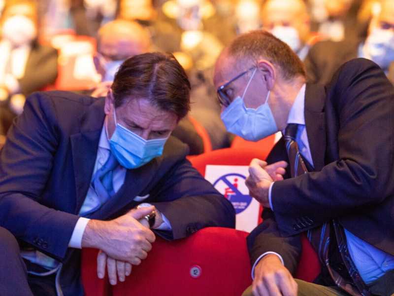 &nbsp;Enrico Letta e Giuseppe Conte (Ansa)
