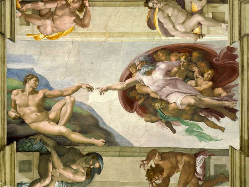 Michelangelo Buonarroti, Creazione di Adamo (foto Wikimedia Commons)