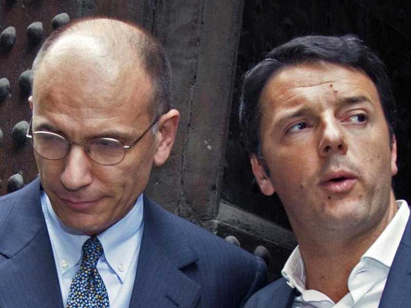 Enrico Letta e Matteo Renzi (Ansa)