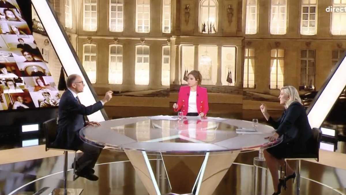 Immagine di Letta sfida Le Pen in tv (e si allena per affrontare la Meloni)