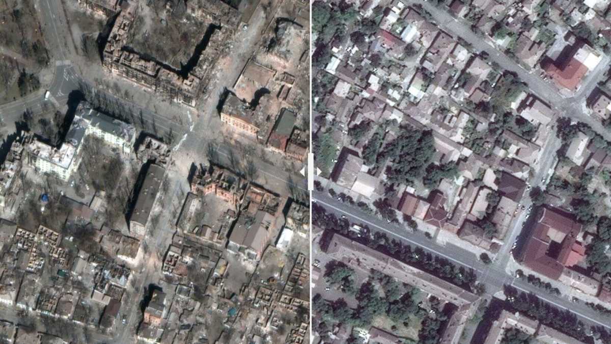 Immagine di In una foto satellitare la devastazione di Mariupol