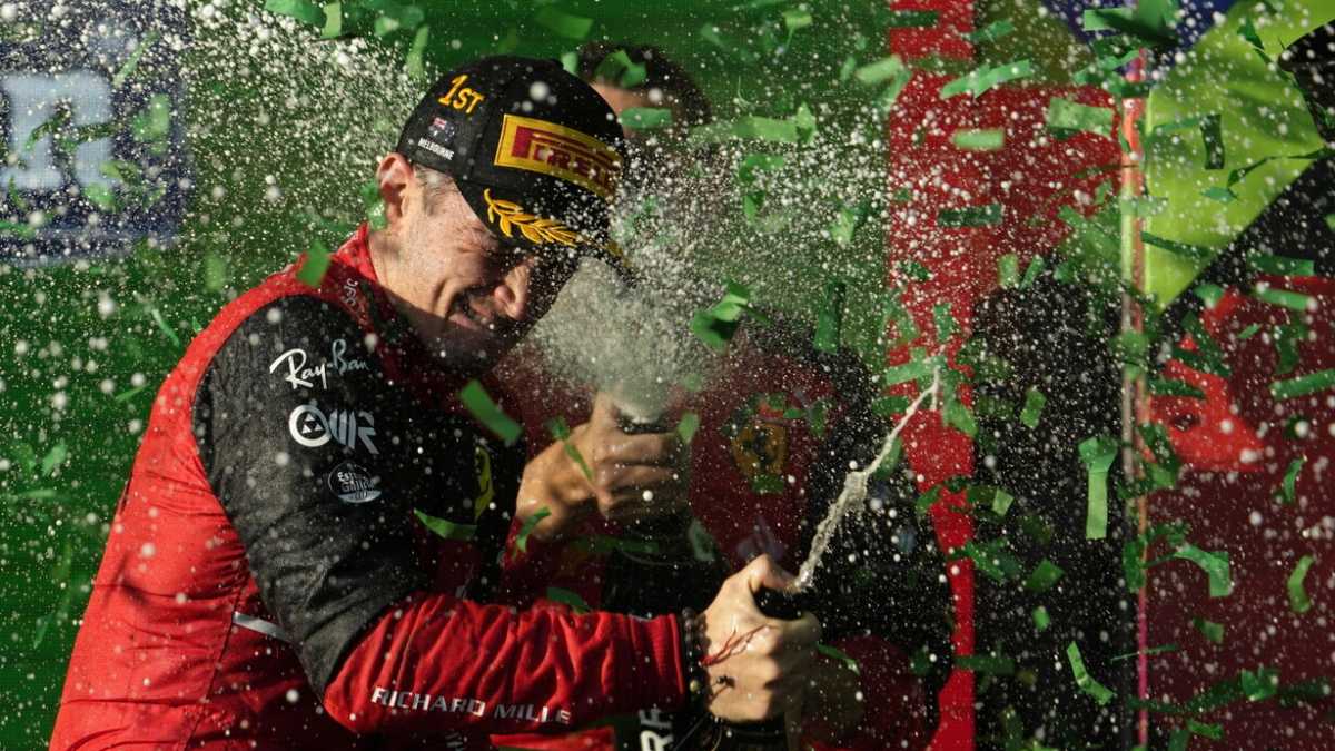 Immagine di Leclerc in stato di grazia. A Melbourne la Ferrari vince ancora