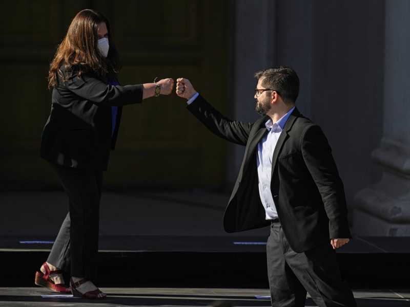 Maya Allende e Gabriel Boric (LaPresse)&nbsp;