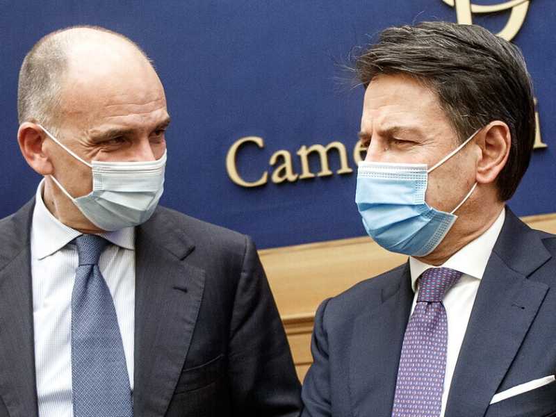 &nbsp;Enrico Letta e Giuseppe Conte (LaPresse)