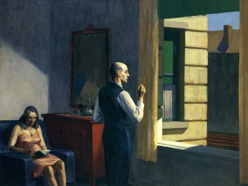 "Hotel by a railroad", Edward Hopper (Wikipedia) 
