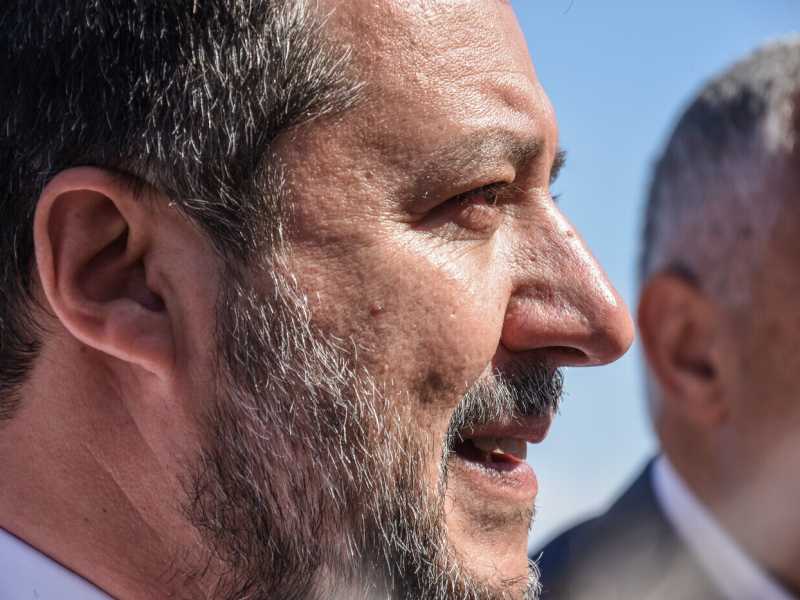 Matteo Salvini incontra a Palermo il sindaco Roberto Lagalla (LaPresse)&nbsp;<br />