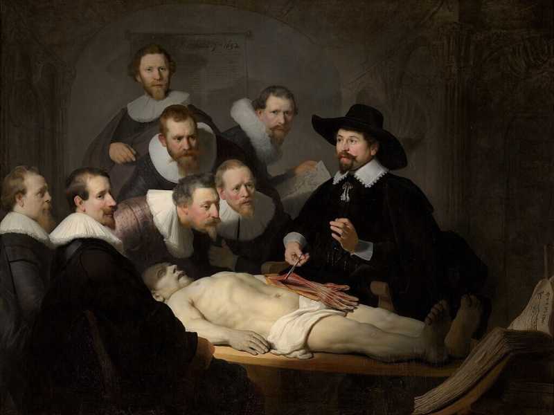 La "Lezione di anatomia del dottor Tulp" &egrave; un dipinto a olio su tela (169,5x216,5 cm) realizzato da Rembrandt nel 1632&nbsp;<br />