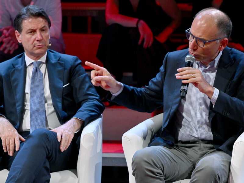 Giuseppe Conte ed Enrico Letta (Ansa)&nbsp;