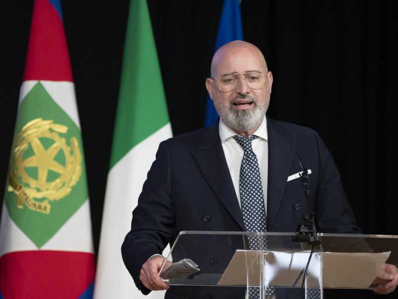 &nbsp;Stefano Bonaccini, presidente dell'Emilia-Romagna, durante un discorso pubblico (Ansa)