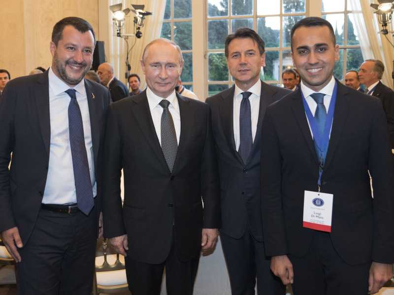 Vladimir Putin a Villa Madama nel 2019 (LaPresse) <br />
