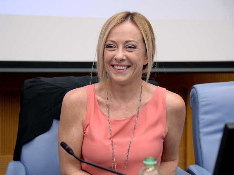 Giorgia Meloni sorride alla Direzione Nazionale di Fratelli d'Italia (Ansa)&nbsp;<br />