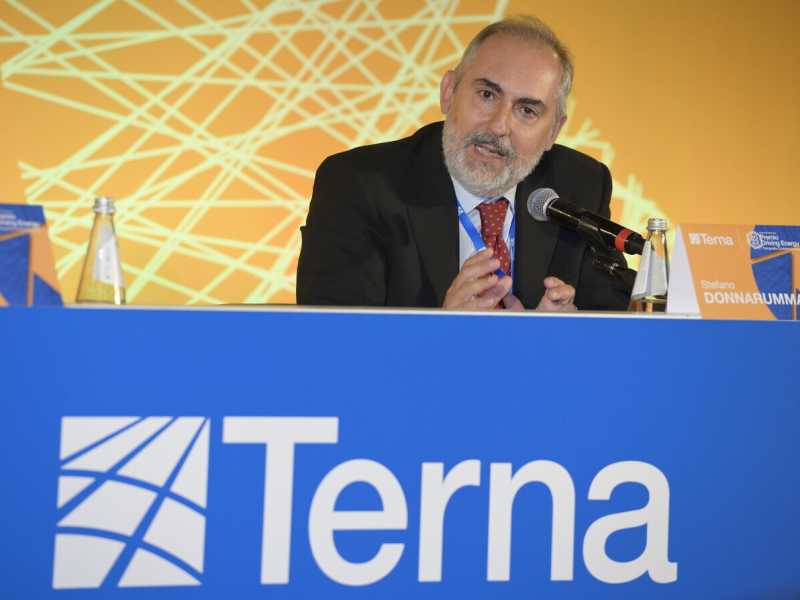 Stefano Donnarumma, ad di Terna, in occasione della presentazione del premio Driving Energy 2022, Roma (Ansa) <br />