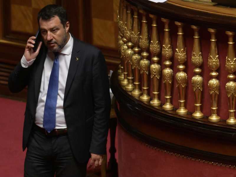  Matteo Salvini in parlamento (Ansa)