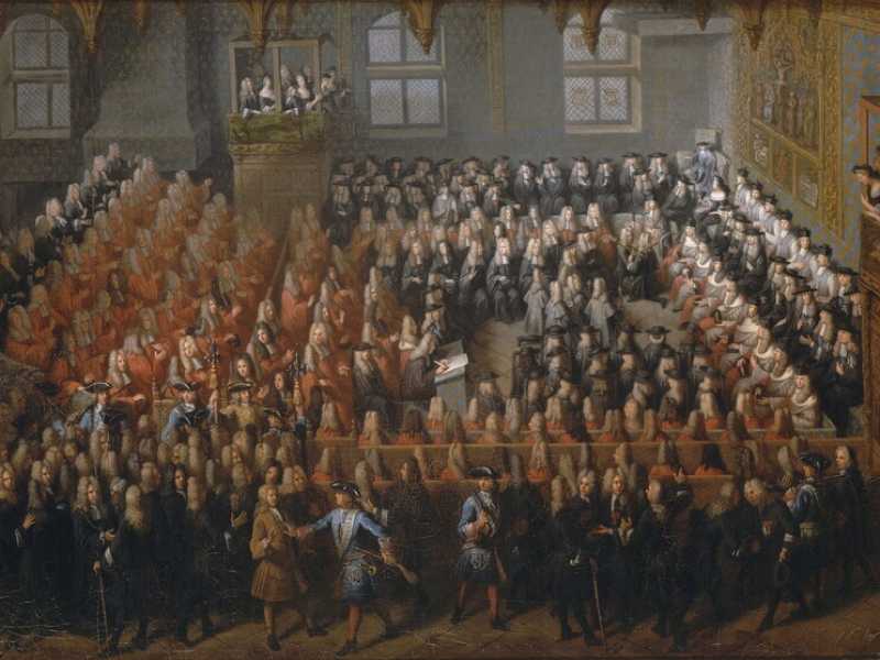 &nbsp;Il Lit de Justice tenuto da Luigi XV di Francia al Parlamento di Parigi nel 1715