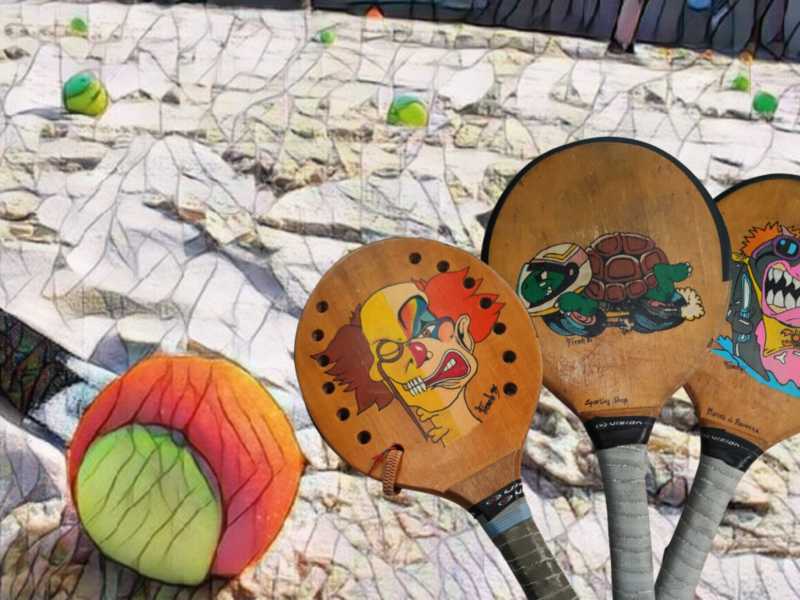 II gioco dei racchettoni è nato in Romagna (nell’illustrazione di Giovanni Battistuzzi, alcuni modelli disegnati e dipinti da Franco Radi)