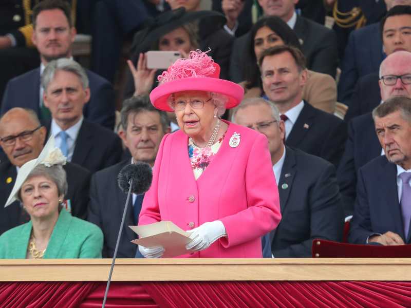 La regina Elisabetta II durante un discorso a Portsmouth nel 2019