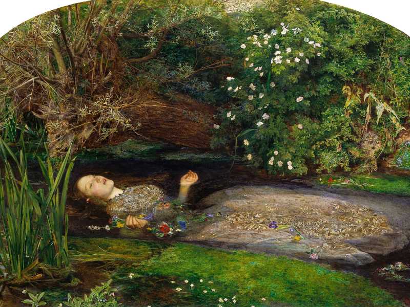 &nbsp;John Everett Millais, "Ophelia" (particolare), 1852 (Wikipedia)