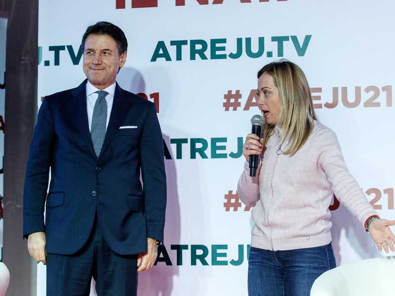 Giuseppe Conte e Giorgia Meloni (LaPresse)