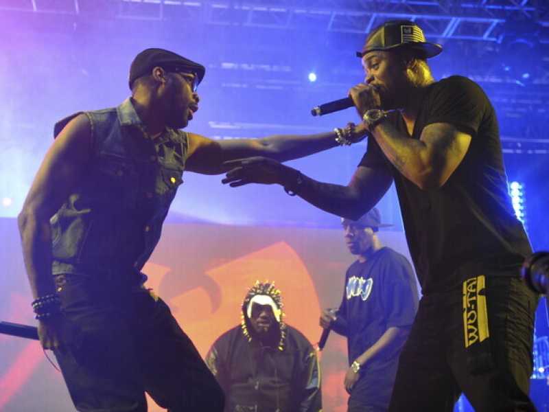 Robert Fitzgerald Diggs, alias RZA, e Clifford Smith, alias Method Man, del Wu-Tang Clan al Coachella 2013 (John Shearer/AP)&nbsp;<br />