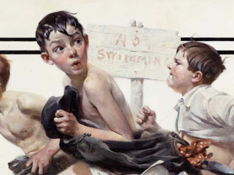 Norman Rockwell, "No swimming" (Wikipedia)&nbsp;