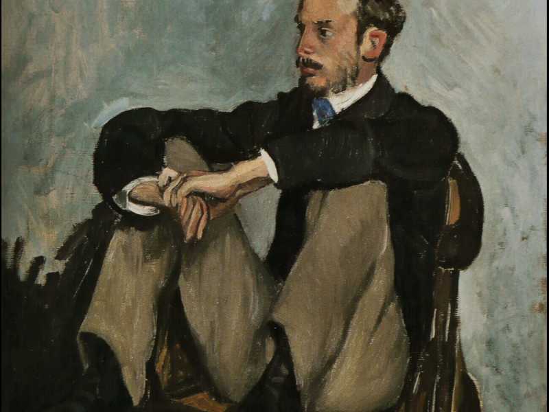 Jean-Fr&eacute;d&eacute;ric Bazille, Ritratto di Pierre-Auguste Renoir (1867)<br />