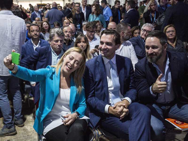 Atreju 2019 Giorgia Meloni, Thierry Baudet, Santiago Abascal (LaPresse - Andrea Panegrossi)&nbsp;<br />