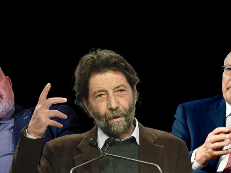 Franco Cardini, Massimo Cacciari e Stefano Zamagni (Il Foglio - Foto LaPresse/Ansa)