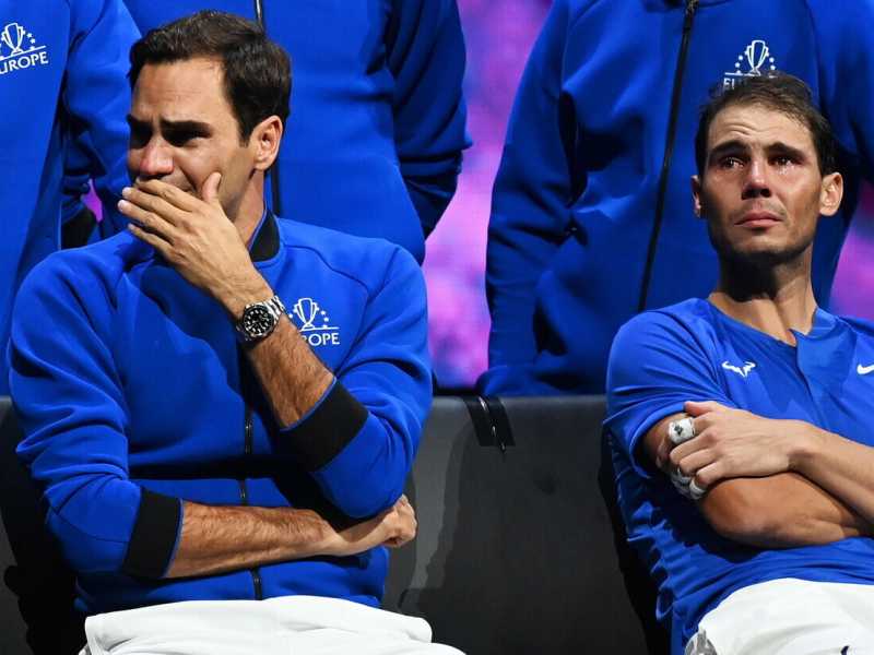 Roger Federer e Rafael Nadal (Ansa)