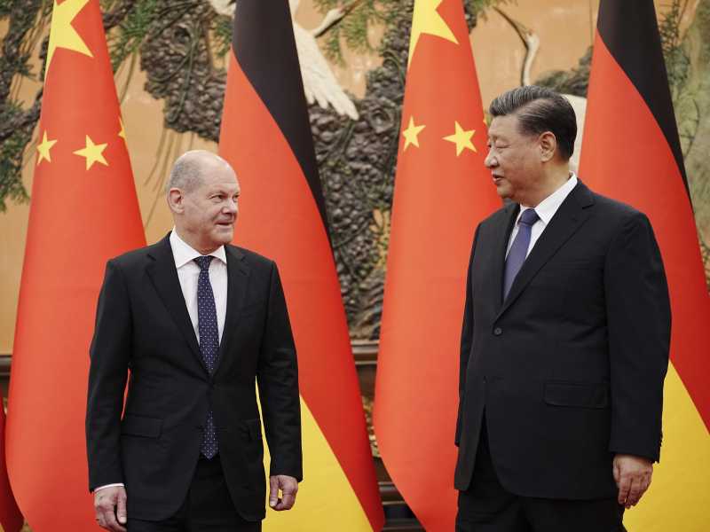 Olaf Scholz e Xi Jinping (LaPresse)
