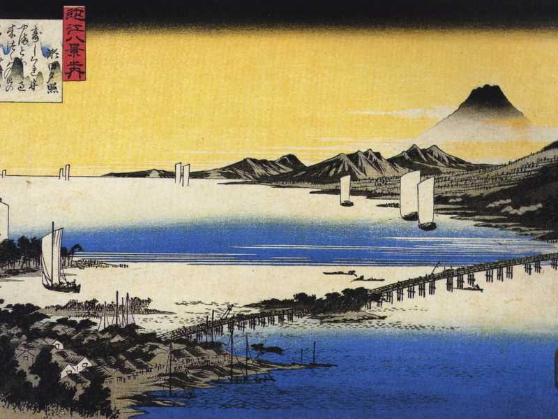 Hiroshige, "Lo splendore serale sul Seta" (Wikipedia)&nbsp;<br />
