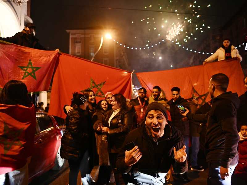 I festeggiamenti in Marocco (LaPresse) <br />