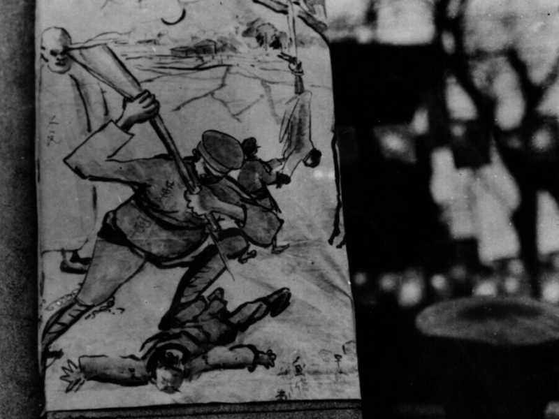 11 febbraio 1927: un poster di propaganda russa (Foto di Topical Press Agency/Getty Images)&nbsp;<br />