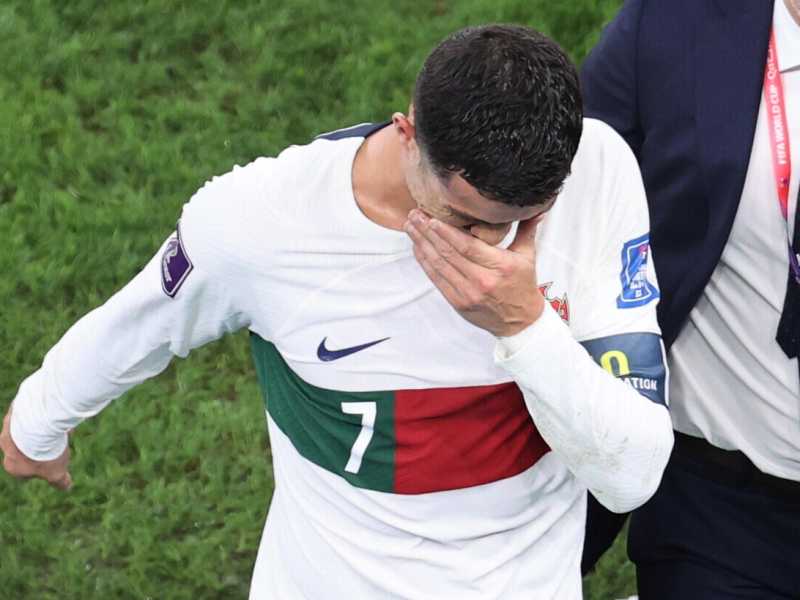  La reazione di Cristiano Ronaldo dopo l'uscita dal Mondiale (Ansa)