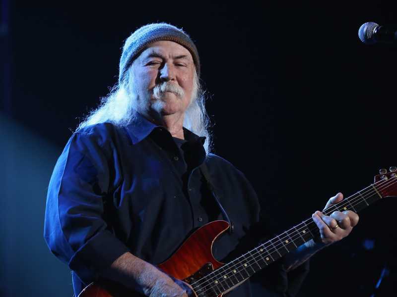 David Crosby sul palco del One World Concert alla Syracuse University il 9 ottobre 2012 a New York (Neilson Barnard/Getty Images) <br />
