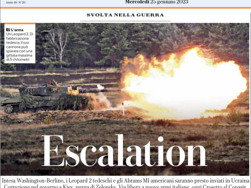 La prima pagina di Repubblica del 25 gennaio&nbsp;