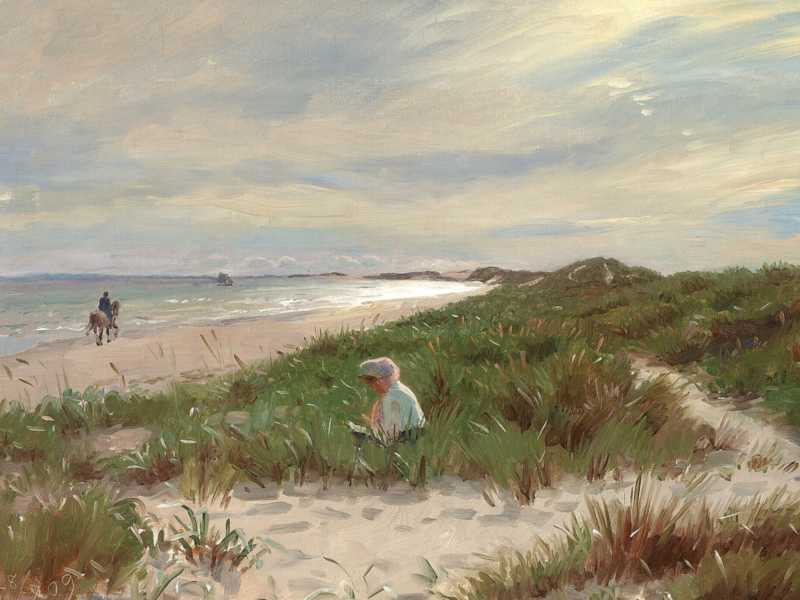 Laurits Tuxen, "A Summer's Day at Skagen S&oslash;nderstrand, Denmark" (Wikipedia)&nbsp;<br />