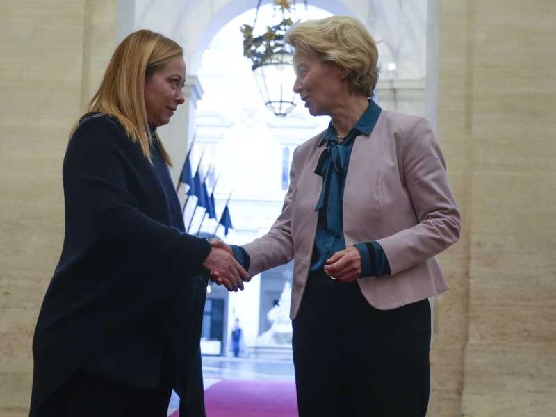 L'incontro di gennaio a Palazzo Chigi tra Giorgia Meloni e Ursula von der Leyen (LaPresse)&nbsp;<br />